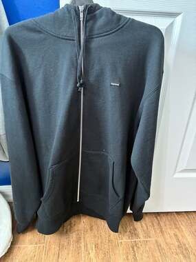 Supreme Small Box Facemask Zip Up Hooded Sweatshirt Black